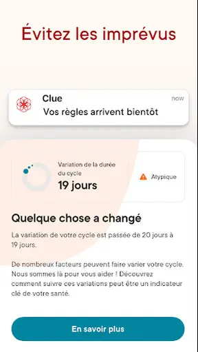 Capture d'écran de l'appli