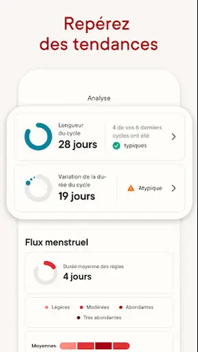 Capture d'écran de l'appli