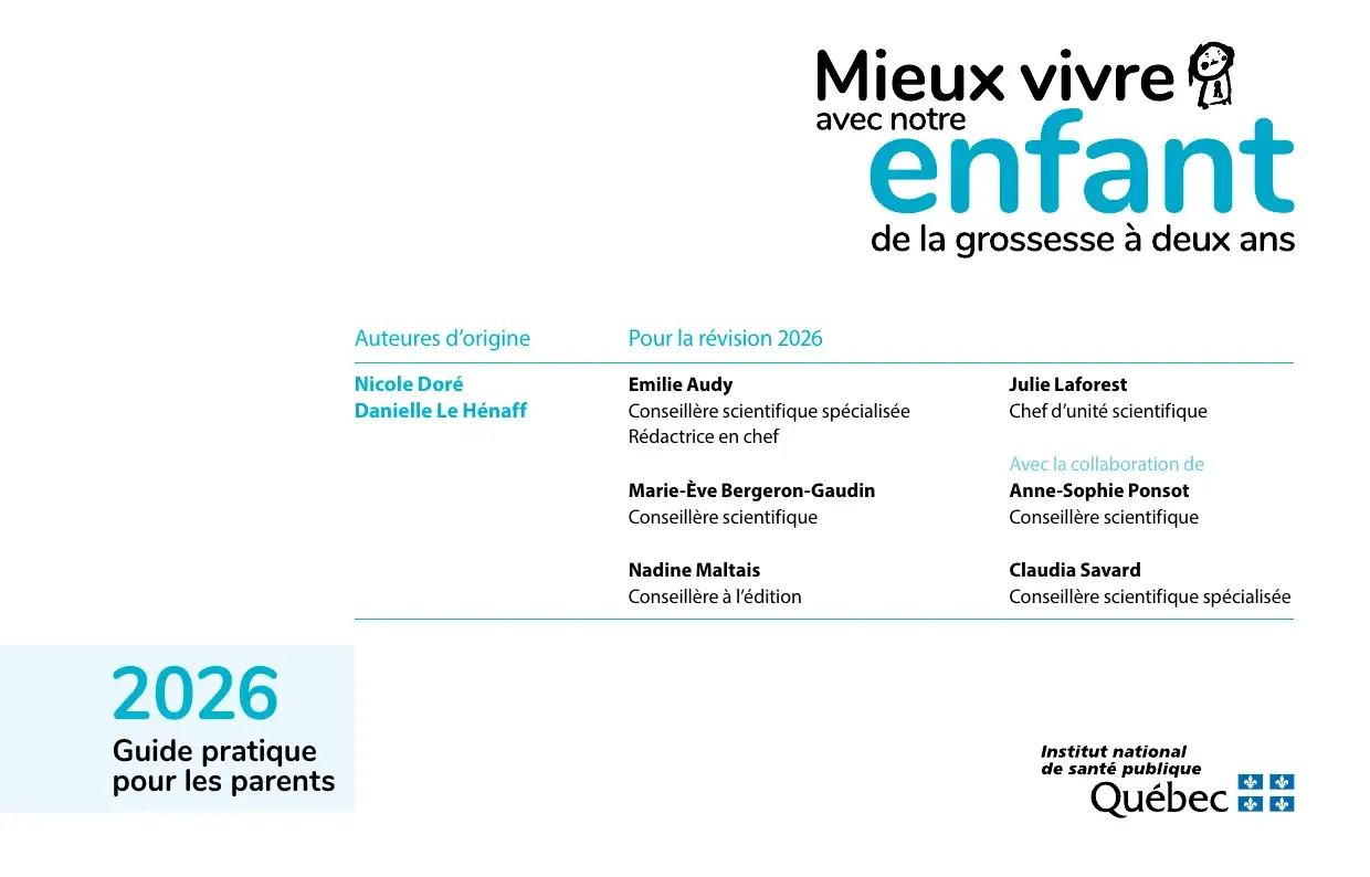 Titre du guide répété avec la liste des autrices d'origine et de l'équipe de révision de l'édition 2026