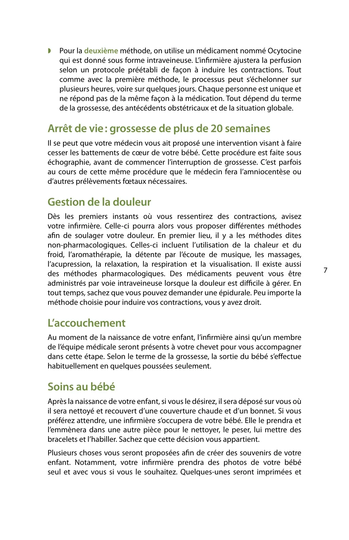 « Arrêt de vie » et « Gestion de la douleur » : interruption de grossesse tardive et options de soulagement