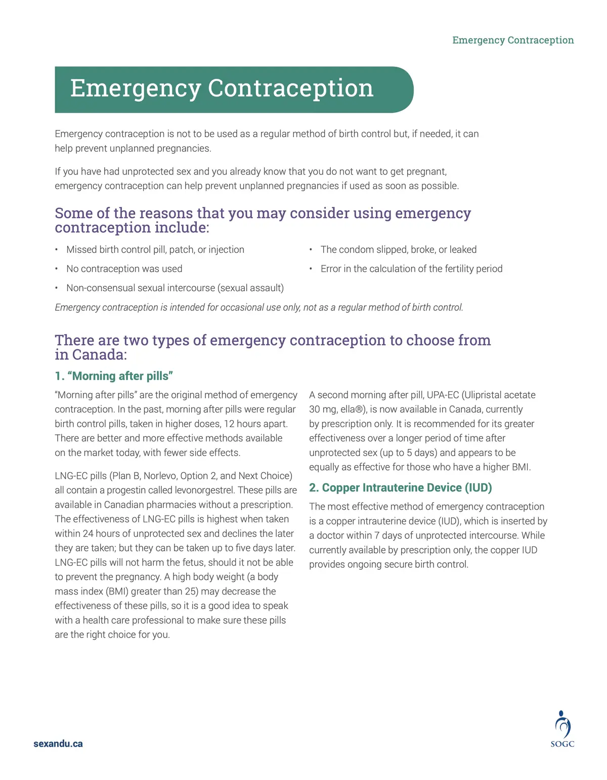 Emergency contraception